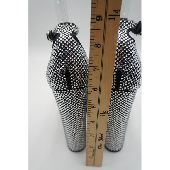 Steve Madden Glam Rhinestone Ankle Strap Crystal Platform Block Heel Sandal 9M - Picture 15 of 15